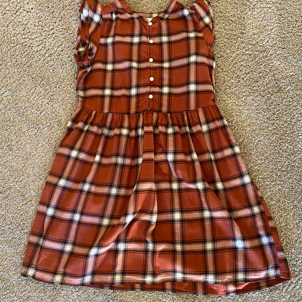 Plaid Dress in Rust